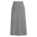 Sanahy Women's Basic Plain Stretchy Ribbed Knit Split Midi Skirt Stretch High Waist Bodycon Business Work Office Pencil Skirt XXL Gray