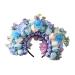 JSGHGDF Bridal Garlands Florals Crown Wedding Flower Headband Beach Wreath Hairband Girls Hair Accessory Women Head Hoop Props Blue