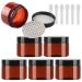 Tianzd 6 pieces small 150 ml brown plastic empty cream can with black lid 150 g empty socket screw box sheet metal cans cosmetic container 6 pieces spatula brown 150ml