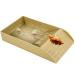 Tortoise Water Dish Tortoise Bath Dish 30.5x14.8x5.8cm Anti Slip Reptile Pool Bowl with Ramp Reptile Feeding Box Dish Plastic Turtle Water Bowl Tortoise Habitat Accessories for Basking Feeding Wood Small