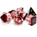 Haxtec Sharp Edge DND Dice Set Red Blood Swirls Resin Dice D&D Dice for RPG Role Playing Games Dungeons and Dragons Gift Devil Soul