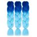 Jumbo Ombre Braiding Hair 3 Pack 24 Inch Synthetic Crochet Braids - Blue/Sky Blue - Buy Online on SooperMarket.com
