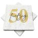 20 napkins for 50th birthday 33x33 cm - white gold black