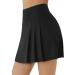 PERSIT Women's High Waisted Pleated Tennis Skirt with Pockets and Shorts - Large Black - Buy Online on SooperMarket.com