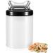 Fluffy Bellies Dog Treat Jar - 5 Cup Black White Ceramic Container - Farmhouse Dog Cookie Canister - Rustic Pet Food Jar - Buy Online on SooperMarket.com
