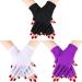 Quesuc 3 Pairs UV Shield Glove Gel Manicures Glove Anti UV Fingerless Gloves Protect Hands from UV Light Lamp Manicure Dryer (Black Purple White)