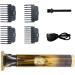Dous T9 Electric Hair - T-Electric Cordless Beard Trimmer Cordless T-Hair Trimmer for Mustaches Nose Hair Grooming with 4 Guide Comb Gold Black - Buy Online on SooperMarket.com