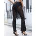 Anlaey Rave Mesh Sheer Dance Pants - Sequin Flared Bell Bottom - High Waist Clubwear for Women (Black, Small) - Buy Online on SooperMarket.com