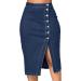 Sanahy Women's High Waist Fishtail Denim Maxi Skirt | Plus Size Casual Jean Skirt 3XL Blue - Buy Online on SooperMarket.com