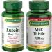 Nature's Bounty Ultra Strength Lutein 40mg with Zeaxanthin Eye Health Supplements Support Vision H & Milk Thistle Pills and Herbal Health Supplement Helps Supports Liver Function SUPPLEMENT + SUPPLEMENT 800949