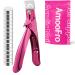 Acrylic False Nail Clippers with Magnets Sizer Tip Cutter for False Nails with Length Measurement Adjustable Stainless Trimmer Manicure Tool for Salon Home Art Rosered With Magnets