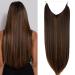 Hair Extensions Halo Long Synthetic Hairpieces Invisible Wire Headband Straight 22 Inch 4.4 Oz for Women Heat Resistant Fiber No Clip Dark Brown Mix Light Auburn 22Inch&Straight Dark Brown Mix Light Auburn #2