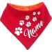 Both-sided multicolor dogs turning cloth (FB: red-orange) (size.1- HU 27-30 cm) with the name of your animal size 1- neck circumference 27- 30 cm red-orange