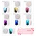 White Pearl Aurora Metallic Nail Powder - Iridescent Holographic Chrome Pigment for Glitter Manicure - 7 Colors Selection - Buy Online on SooperMarket.com