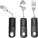 Spoon Adaptive Cutlery 3 Pieces Stainless Steel Mirror Polished Bendable Flexible Portable Curved Cutlery Cutlery with Plastic Non-Slip Handles for People with Disabilities - Buy Online on SooperMarket.com