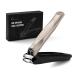 FERYES 3-in-1 Fingernail Clipper with No-Splash Nail Catcher and Metal Storage Box - Toenail Clipper with Nail File for Men & Women Champagne