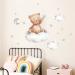 Decorative Wall Stickers Bears Clouds Moon and Stars Wall Stickers Cartoon Cute Bears Wall Decals Window Stickers for Kids Baby Room Bedroom Nursery Playroom Home Decor (A)