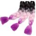 Tess Braids Extensions Ombre 60 cm - 3 Pack Jumbo Kanecalon Hair for Box Braids - Black/Purple Ombre - 100g per Bundle - Buy Online on SooperMarket.com
