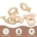 Rosewinec 6-Piece Wooden Baby Bite Ring Set | Handmade DIY Jewelry & Craft | Safe Wooden Figures for Baby's Early Development - Buy Online on SooperMarket.com