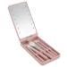 Rotating & Folding Makeup Brush Set with LED Mirror | Ideal for Travel Dorms & Home - Perfect for Makeup & Eyebrow Grooming - Buy Online on SooperMarket.com
