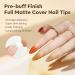 Modelones Nail Tips 500 PCS - Full Cover Soft Gel Tips Set Pre-Shaped Matte PMMA Resin 10 Sizes Medium Almond for Nail Art DIY - Buy Online on SooperMarket.com