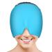 Migraine Relief Cap Reusable Cold Hot Therapy Migraine and Headache Relief Cap Single-Sided Gel Ice Hot Head Wrap for Chronic Migraine Tension Headache Sinus Stress Puffy Eyes (Blue)