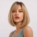 Haircube Short Bob Wig with Bangs - Heat-Resistant Ombre Blonde Wigs for Women | Perfect for Parties Cosplay & Daily Use - Buy Online on SooperMarket.com