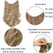 Wire in Hair Extensions No Clip in Curly Wavy Hairpieces Invisible Natural Hair Extension 20" - Dark Brown - Buy Online on SooperMarket.com