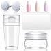 YUNAI French Tip Nail Stamp with Scrapers Silicone Jelly Clear Soft Nail Art Stamper Kit with 2Pcs Replace Heads Professional Nail Seal Stamp Tools for DIY Manicure Nail Art Polish Salon