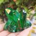 Home Decoration Crystal 100g Natural Green Angel Halo Quartz Crystal Cluster Titanium Coated Quartz Cluster electroplated Stone Suitable for Home Office Decoration