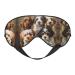 SSIMOO Puppies Dog Print Double-Sided Eye Mask Soft and Light Blocking for Enhancing Sleep Quality Black