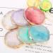 Polish Mix Palette Resin Nail Art Palette Paint Drawing Color Dish Golden Edge Resin Stone Paint Drawing Color Dish Manicure Nail DIY Tool(White) - Buy Online on SooperMarket.com