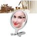 Nofaner Double-Sided 10x Magnifying Makeup Mirror with Foldable Handle - Silver | Handheld, Table, and Travel Friendly - Buy Online on SooperMarket.com