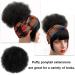 Afro Puff Drawstring Ponytail Short Afro Bun Extension Hairpiece Synthetic Curly Hair Ponytail for Black Women Afro Chignon Hairpieces Wig Party Cosplay Costume for Women - Buy Online on SooperMarket.com