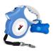 Makife retractable dog leash 5m under 25kg large and medium -sized dogs flashlight 15PCs dog droppings bag blue (dog droppings bag dog bowl)