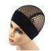 YANTAISIYU 1 pc Black Crochet Wig Cap Headband Wig Cap with Adjustable Headband Weaving Wig Base for Wig Making