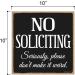 No Soliciting Sign - Honey Dew Gifts 10x10 Hanging Wood Decor - Do Not Disturb Wall Art - Buy Online on SooperMarket.com
