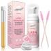 Lash Shampoo Kit for Eyelash Extension Eyelash Shampoo 2 fl.oz / 60ml Eyelash Extension Cleanser Lash Eyelid Foam Cleaning Kit for Salon Use and Home Use (Peach)