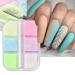 Holographic Luminous Nail Powder Glitter Kit,6 Colors Nail Art Supplies 3D Sparkly Fluorescent Pigments Acrylic Nails Powder Dust Mermaid Shinning Glitters Design Manicure Tips Nails Decorations Glitter 5