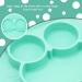 Silicone Divided Toddler Plate Set - Non Slip Suction Baby Dinner Plates with Spoon & Fork | BPA Free & FDA Approved - 5owl-cyan - Buy Online on SooperMarket.com