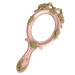 NETNETMALL Vintage Mirror With Handheld  Makeup Mirror  Vanity Mirror  Crafted Rose  Solid Resin  Hand Spray Gold  Unique Spray  Princess Beauty  Lolita  Classic Rose  Hand Held  Victoria (Pink)
