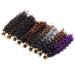 Tess Curly Crochet Hair Extensions - Short Water Wave 8 Synthetic Braids | 3 Bundles Natural Black (90g) - Buy Online on SooperMarket.com
