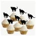 Halloween Black Cat Cupcakes Toppers Party Food Decorations Sticks Picks (24 Pack)