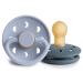 Frigg Moon baby pacifier made of natural rubber |Made in Denmark |BPA-free (powder blue/slate 0-6 months) 2-pack 0-6 months Powder Blue/Slate