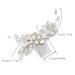 Bridal Hair Comb Silver Flower Wedding Hairpiece Crystal Side Combs for Women - A-Silver - Buy Online on SooperMarket.com