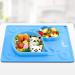 Silicone Baby Suction Plates for Toddlers Kids Babies Feeding Mat Placemat Suction Bowl for Baby Led Weaning 27.5 19.7cm Blue by Super Kitchen Blue 1 Count (Pack of 1)
