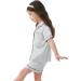 SWOMOG Kids Silk Pyjamas Set | Short Sleeve Satin PJs for Girls Boys | Button-Down Silky Nightwear for Children and Teens | Gray, Ages 4-5 - Buy Online on SooperMarket.com