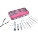 Professional Manicure Set - 12-Piece Stainless Steel Nail Clipper & Pedicure Kit | Travel Grooming Tools (Pink) - International Shipping Available - Buy Online on SooperMarket.com