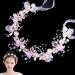 Princess Flower Headpiece Flower Girl Hair Accessories Wedding Hair Piece Pearl Wedding Headband Pearl Flower Leaf Headpieces for Princess Flower Girls and Bridesmaid