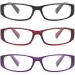 JM 3 Pack Women's Reading Glasses - Vintage Rectangular Readers +1.5 Diopters - Spring Hinge - Mixed Colors - Buy Online on SooperMarket.com